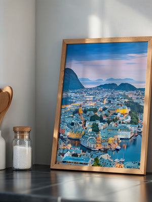 Stadtblick Abenddämmerung Norwegen