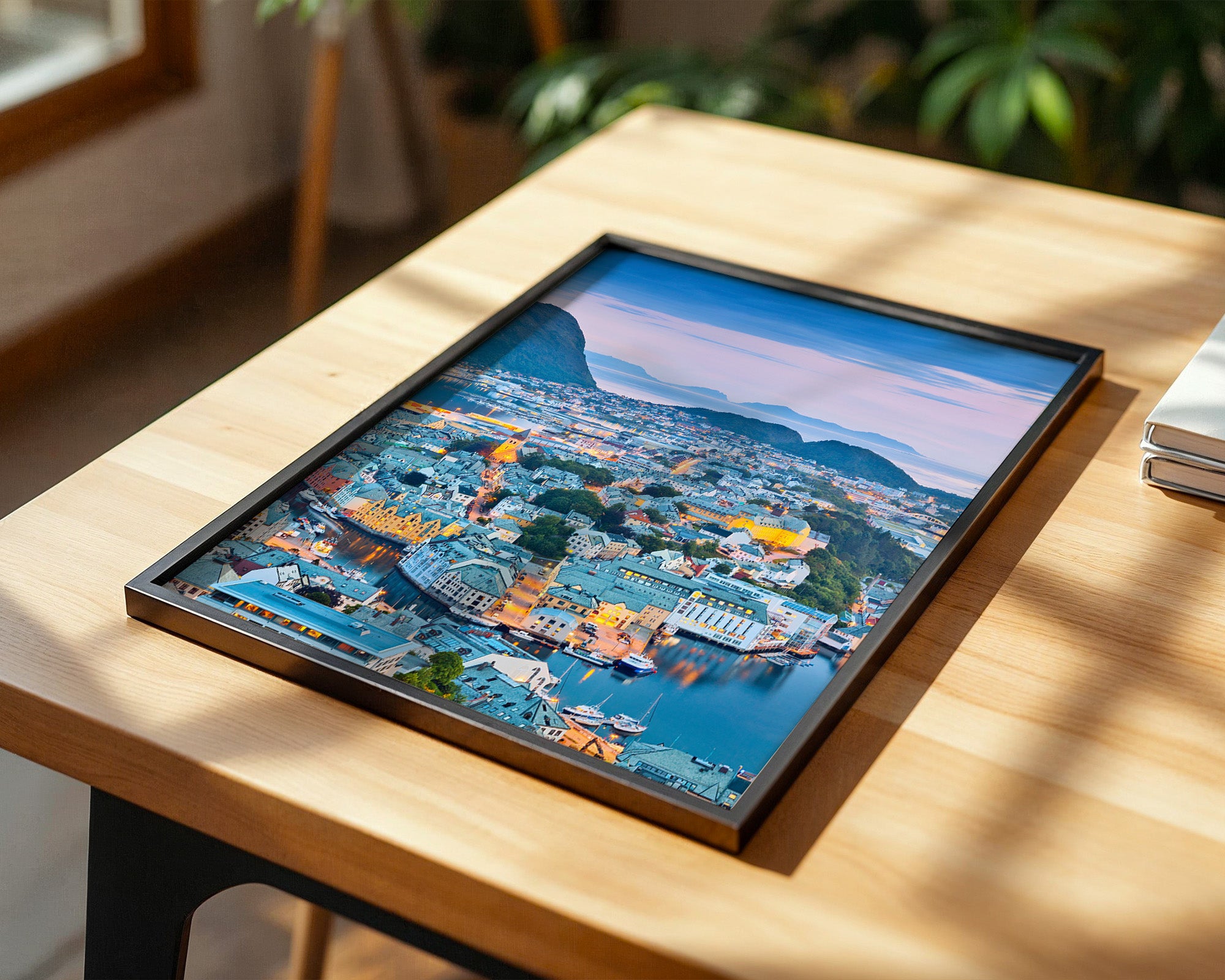 Stadtblick Abenddämmerung Norwegen