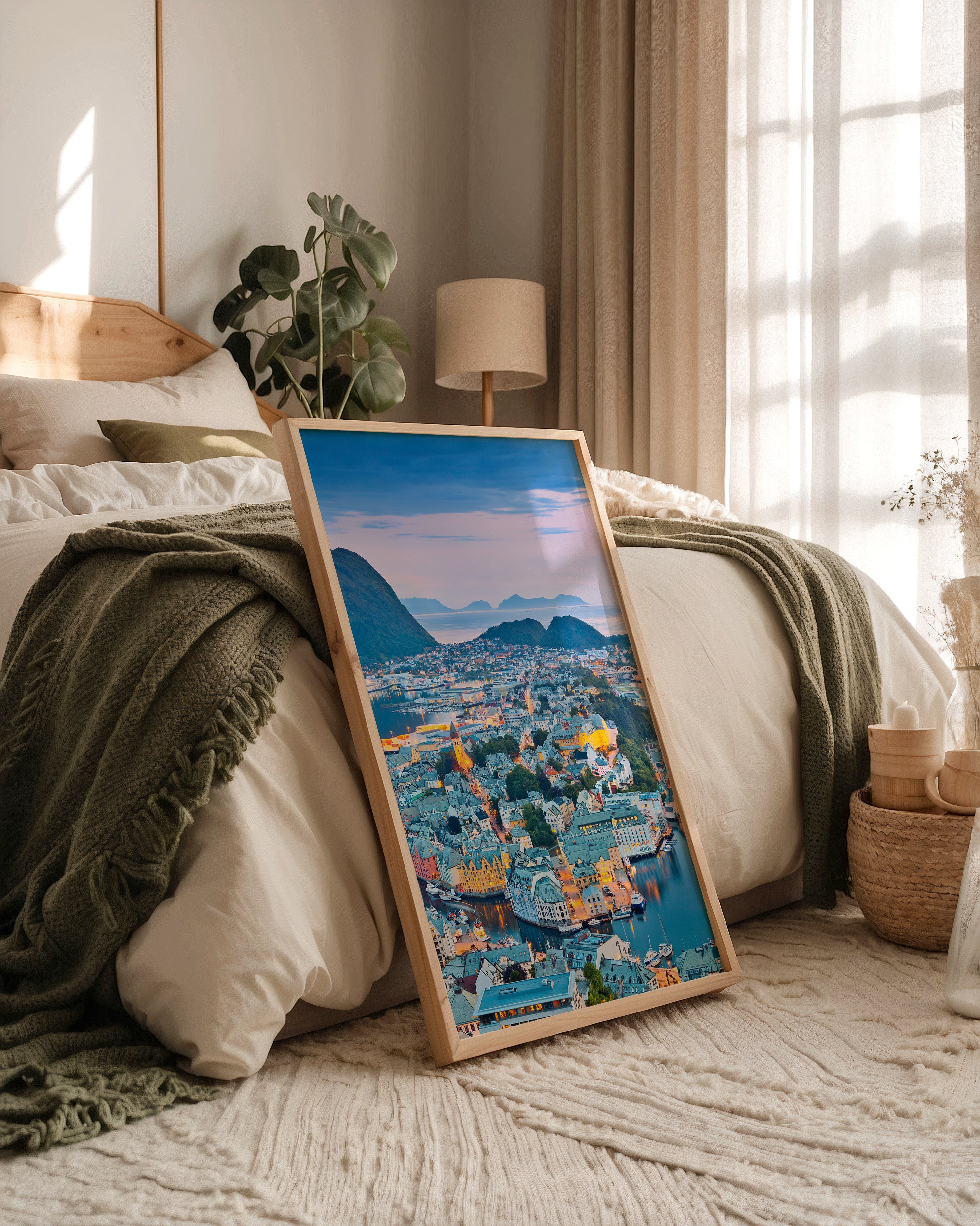 Stadtblick Abenddämmerung Norwegen