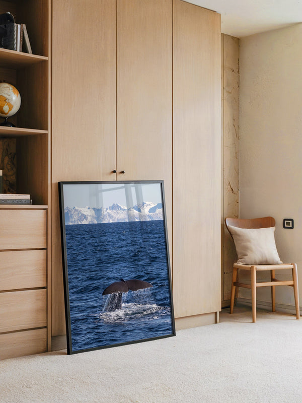 Walflosse Ozean Berge