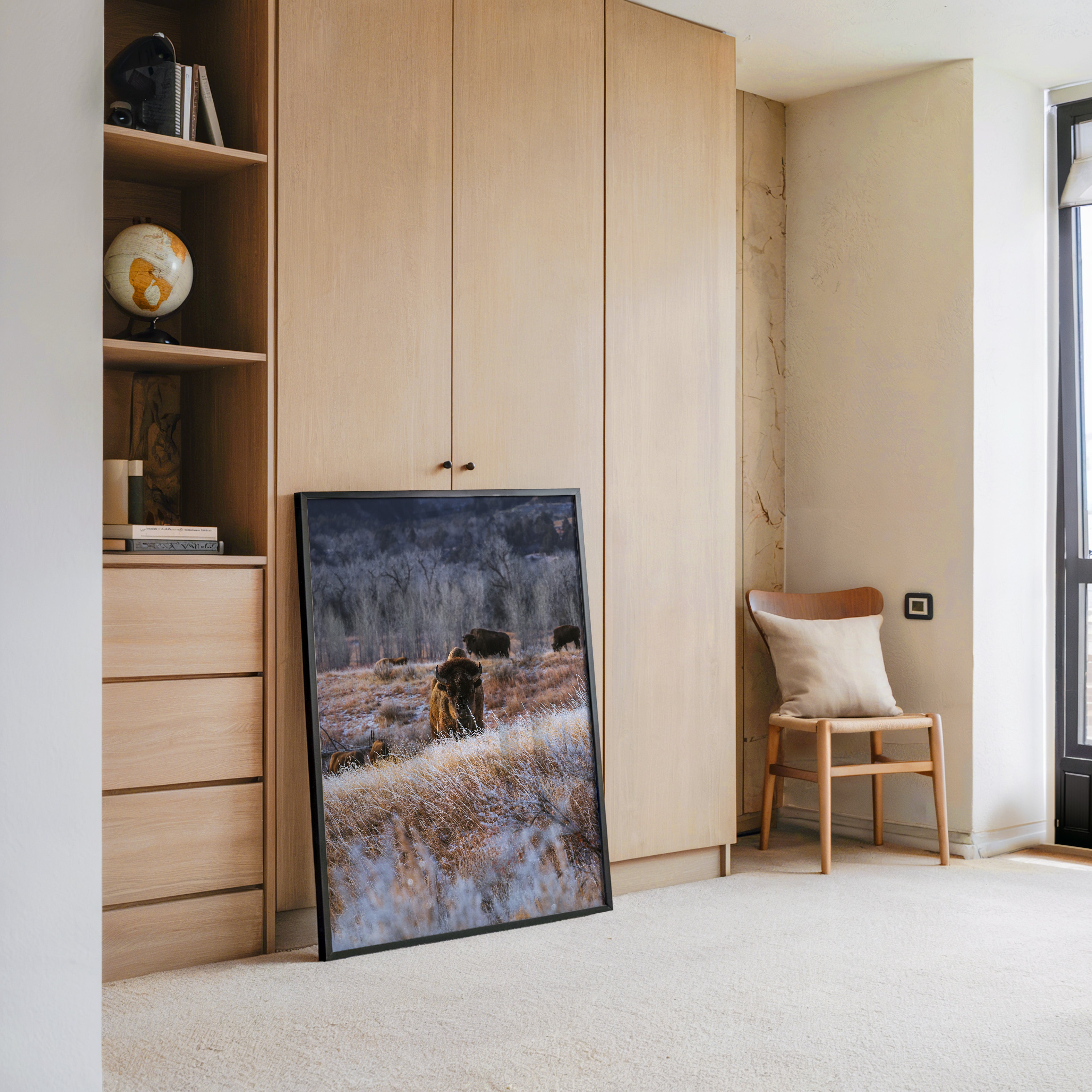 Bison Winterlandschaft Frost