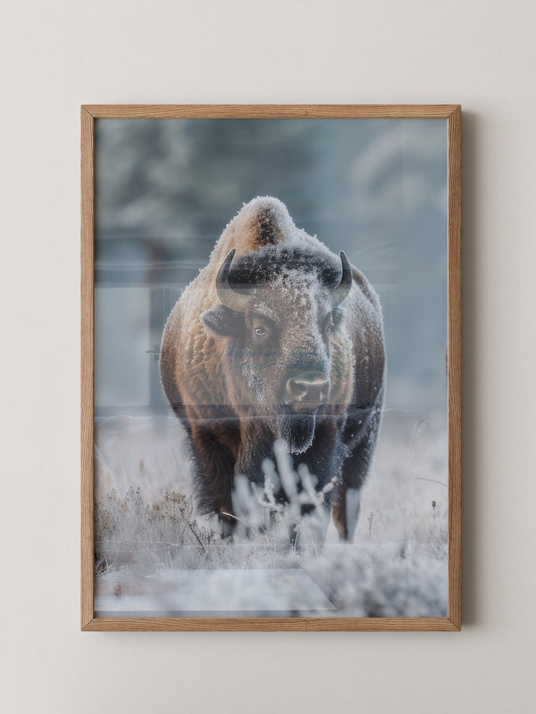 Bison Winterlandschaft Frostig