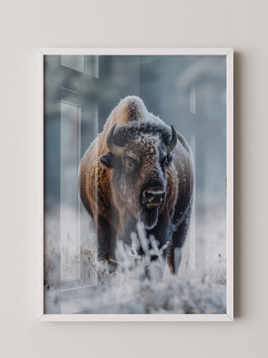 Bison Winterlandschaft Frostig