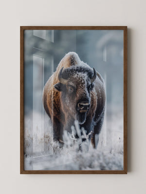 Bison Winterlandschaft Frostig