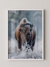 Bison Winterlandschaft Frostig