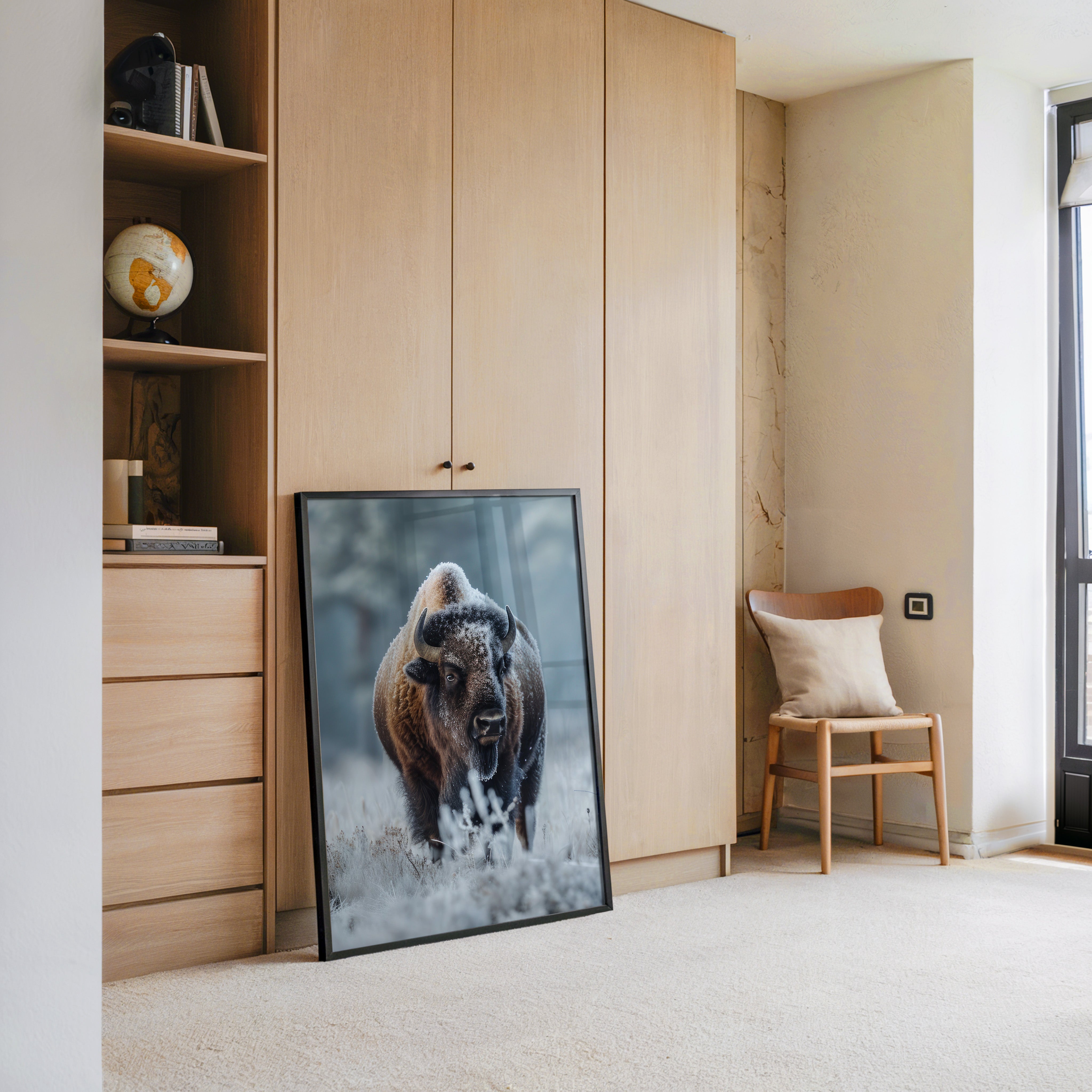 Bison Winterlandschaft Frostig