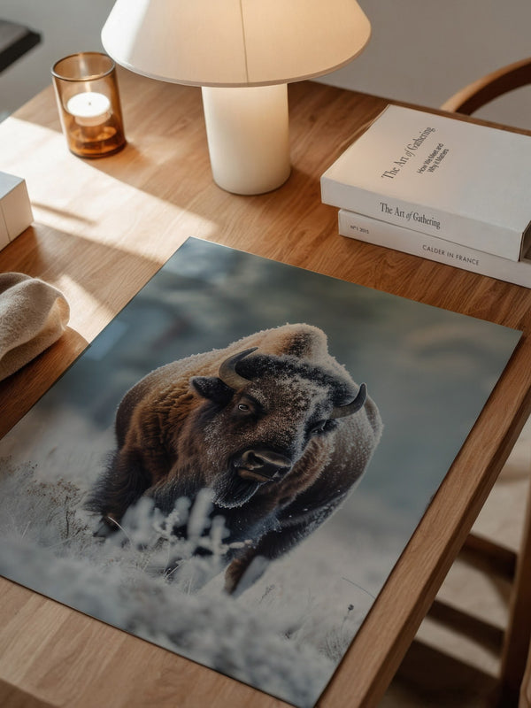 Bison Winterlandschaft Frostig