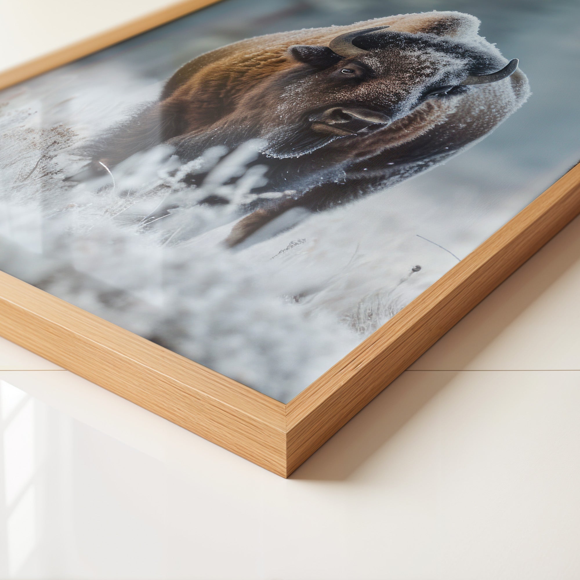 Bison Winterlandschaft Frostig