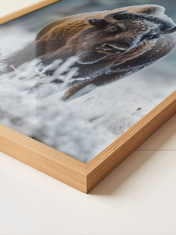 Bison Winterlandschaft Frostig