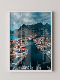 Bunte Häuserfjord Perspektive