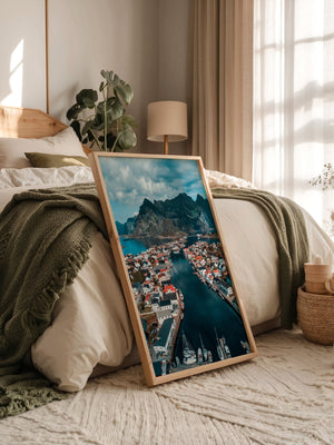 Bunte Häuserfjord Perspektive