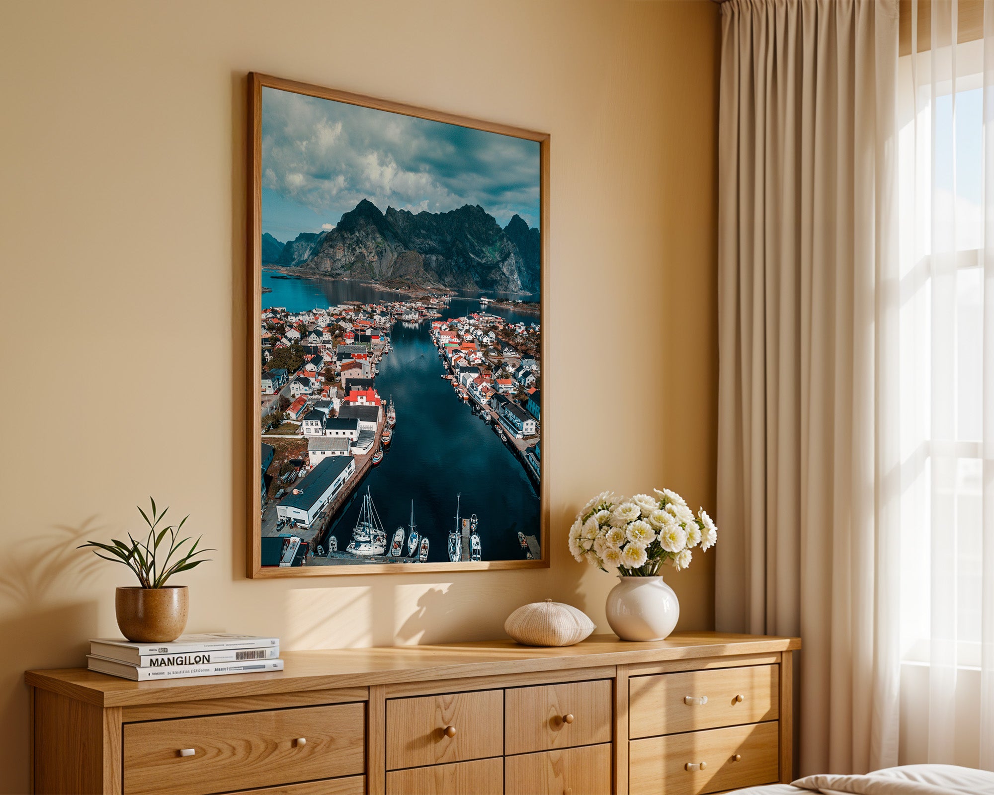 Bunte Häuserfjord Perspektive