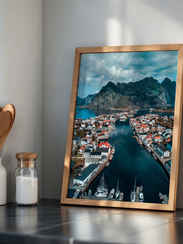 Bunte Häuserfjord Perspektive