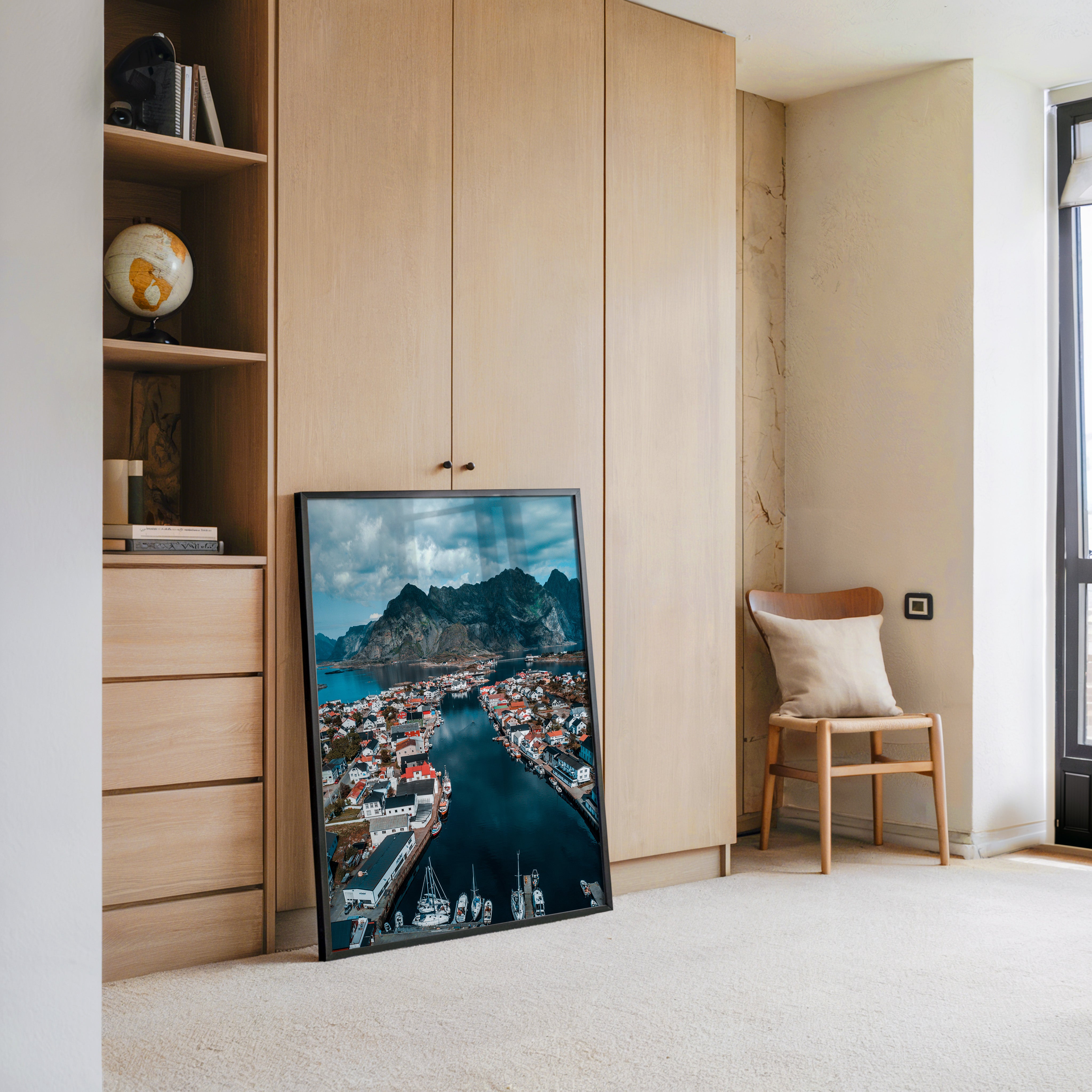 Bunte Häuserfjord Perspektive