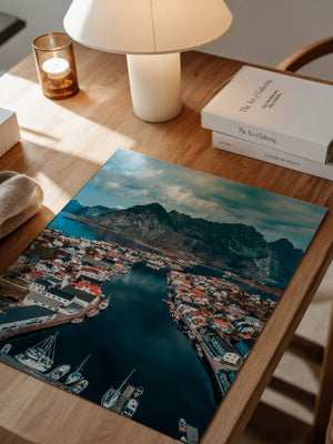 Bunte Häuserfjord Perspektive