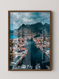 Bunte Häuserfjord Perspektive