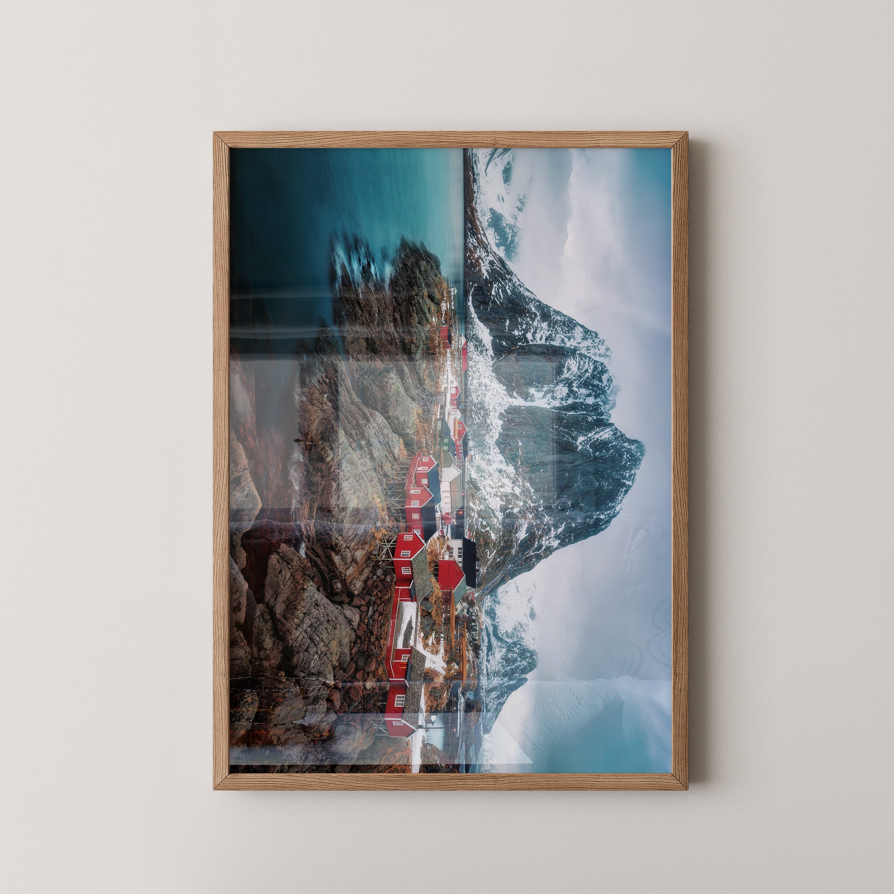 Fjorddorf Rot Winterpanorama