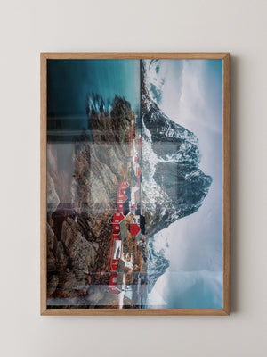 Fjorddorf Rot Winterpanorama