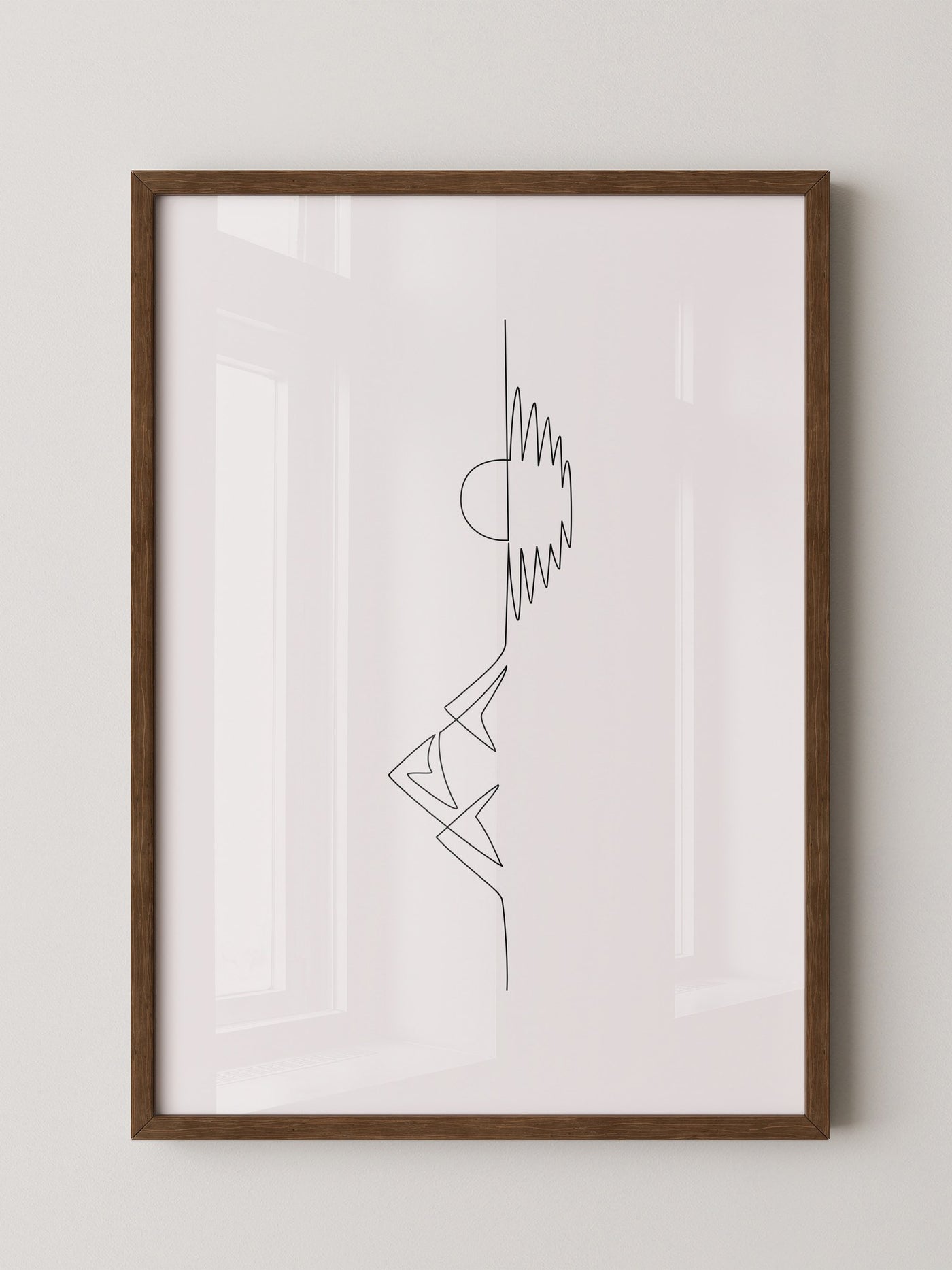 Berg Sonnenuntergang Linien minimalistisch