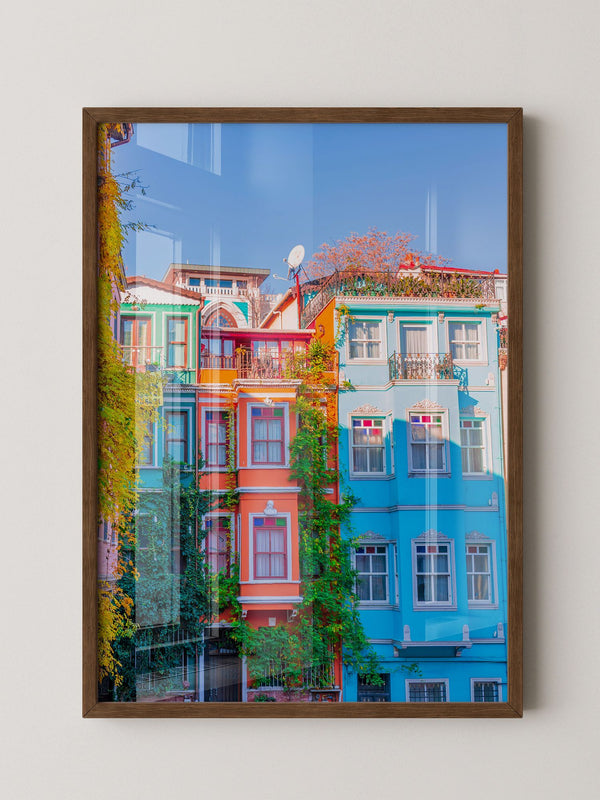 Bunte Häuserfassaden Kletterpflanzen