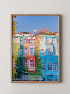 Bunte Häuserfassaden Kletterpflanzen