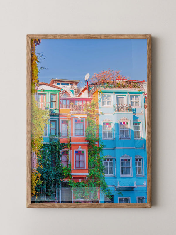 Bunte Häuserfassaden Kletterpflanzen