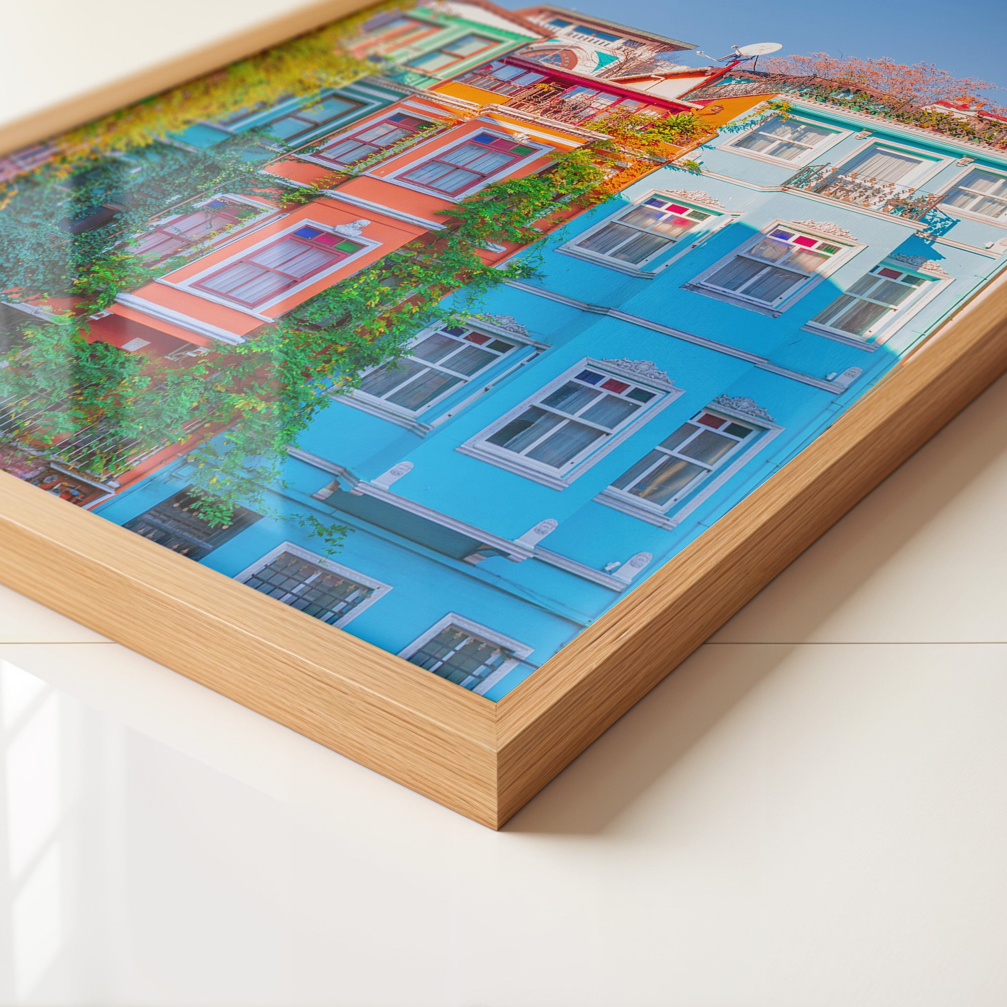 Bunte Häuserfassaden Kletterpflanzen