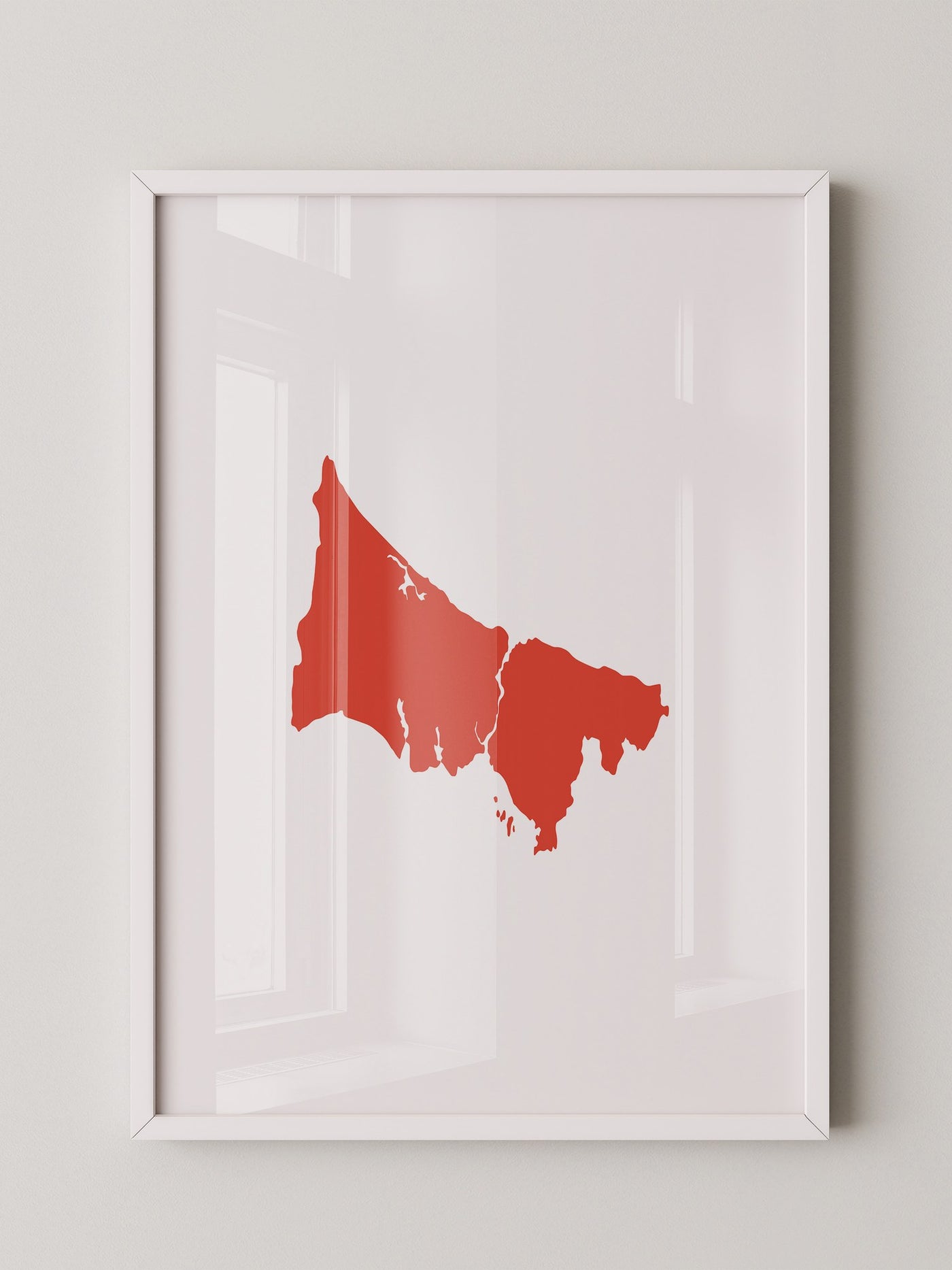 Rote Küstenlinie minimalistisch