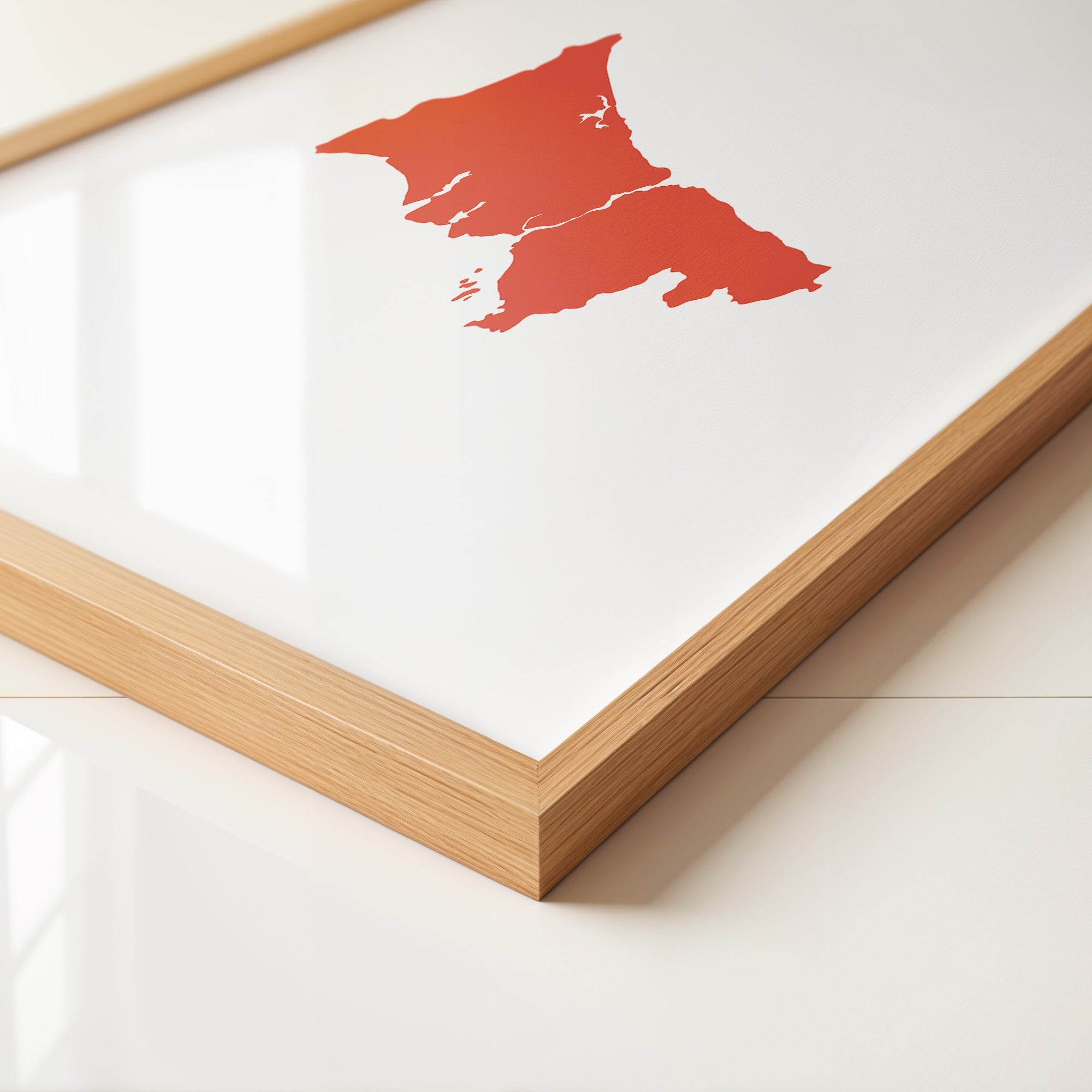 Rote Küstenlinie minimalistisch