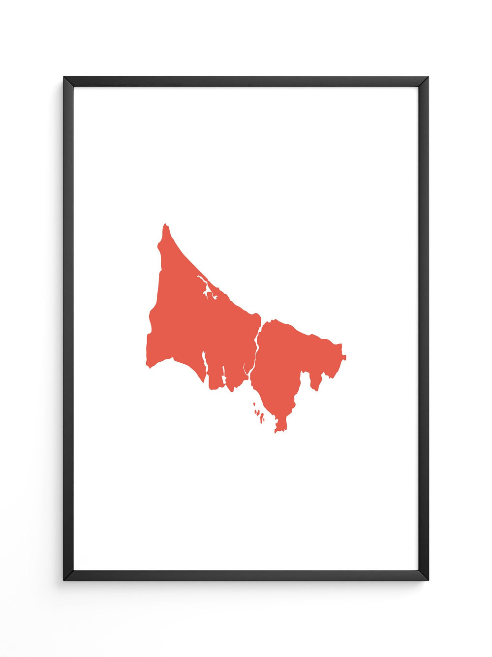 Rote Küstenlinie minimalistisch