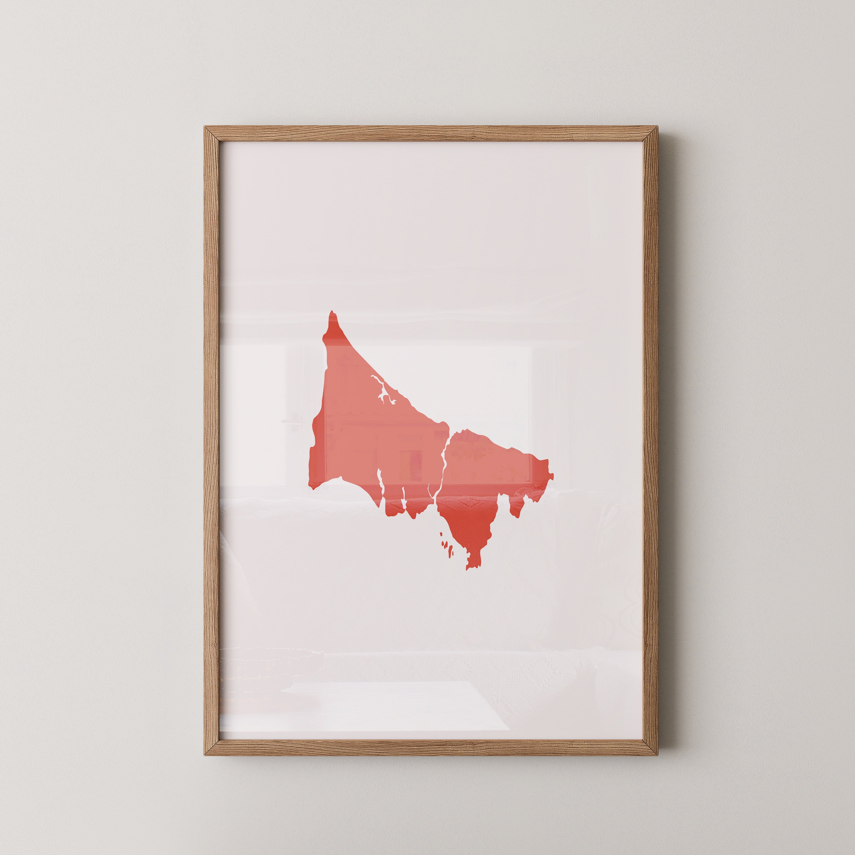 Rote Küstenlinie minimalistisch