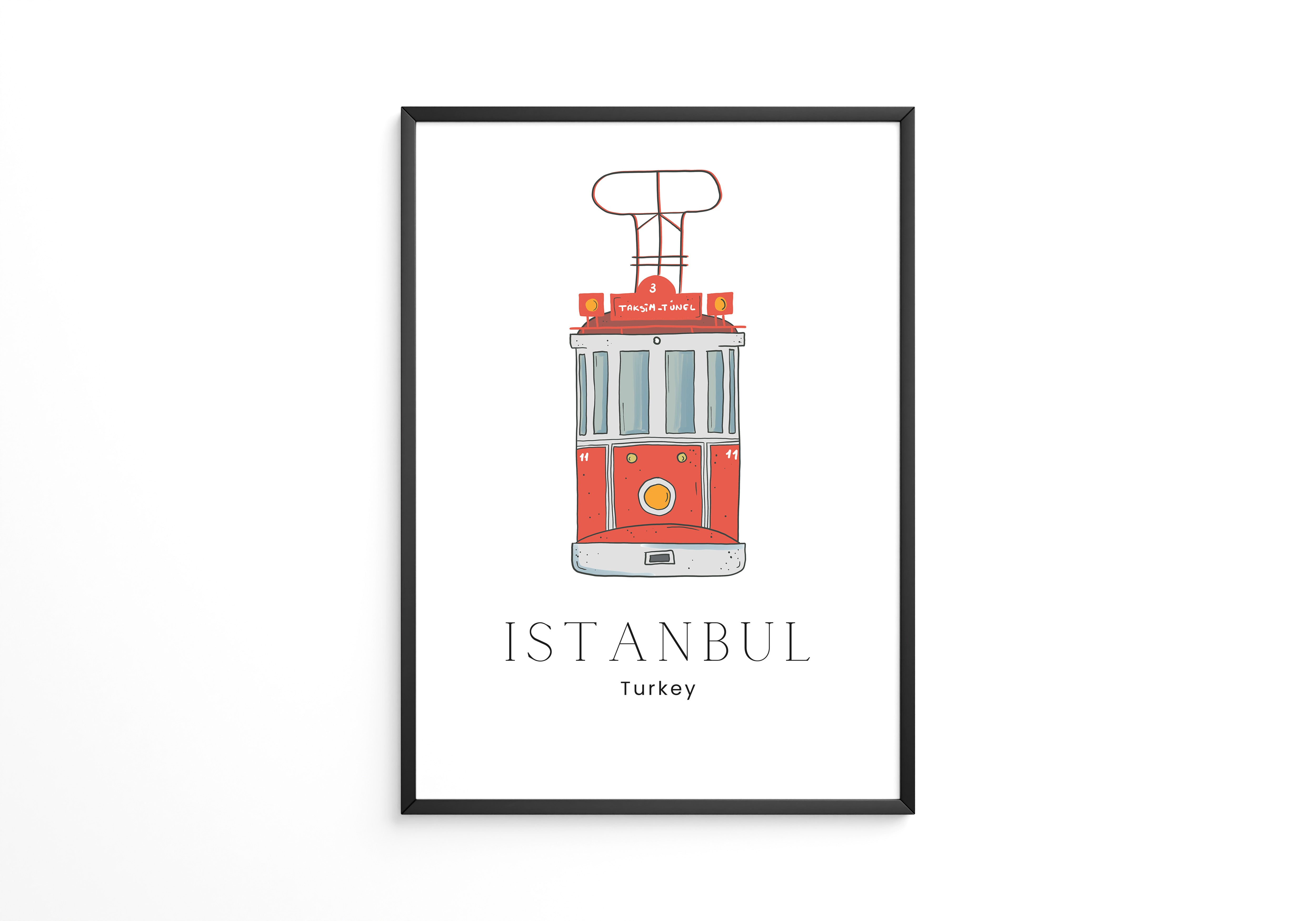Istanbul Straßenbahn Illustration