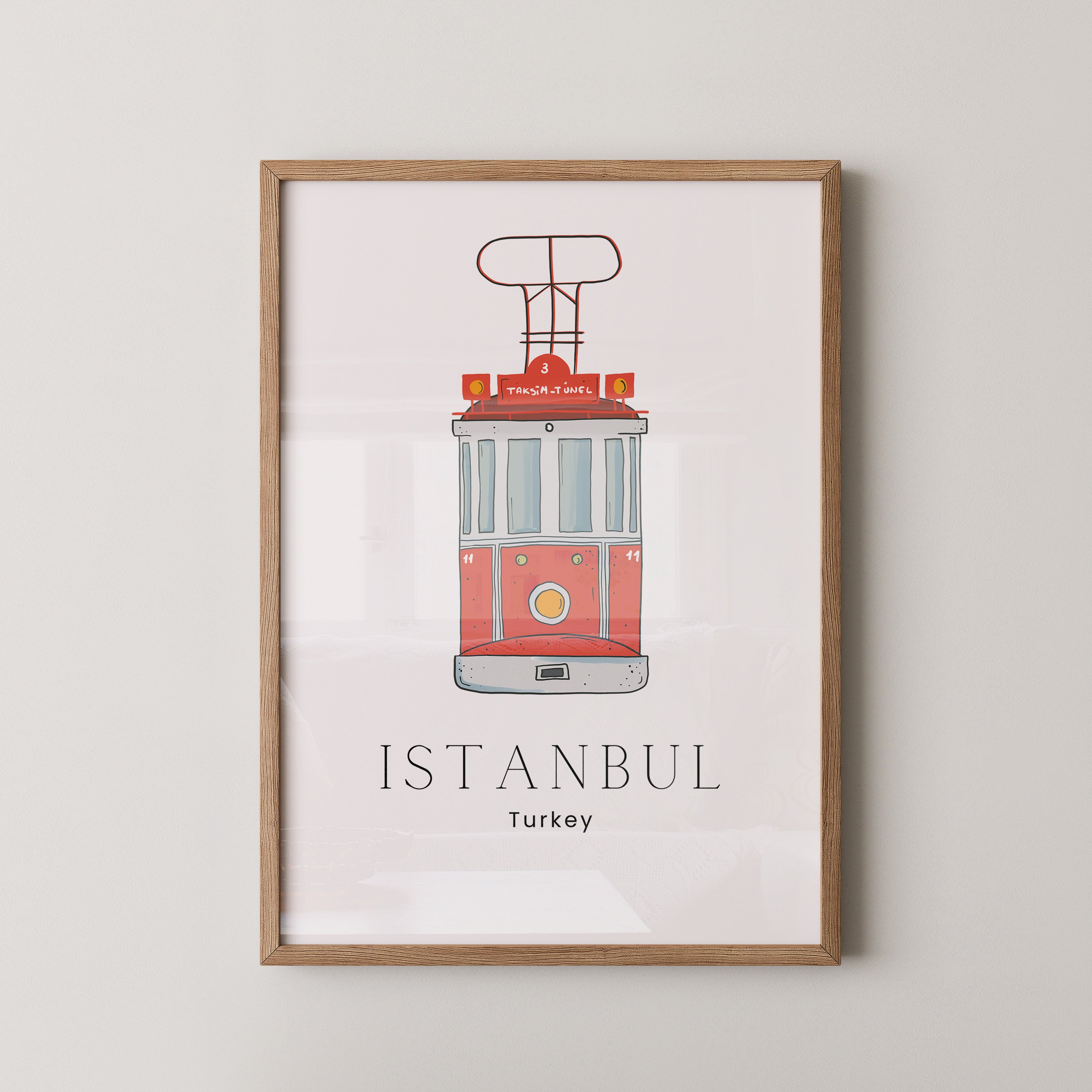 Istanbul Straßenbahn Illustration