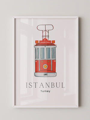 Istanbul Straßenbahn Illustration