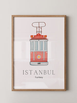 Istanbul Straßenbahn Illustration