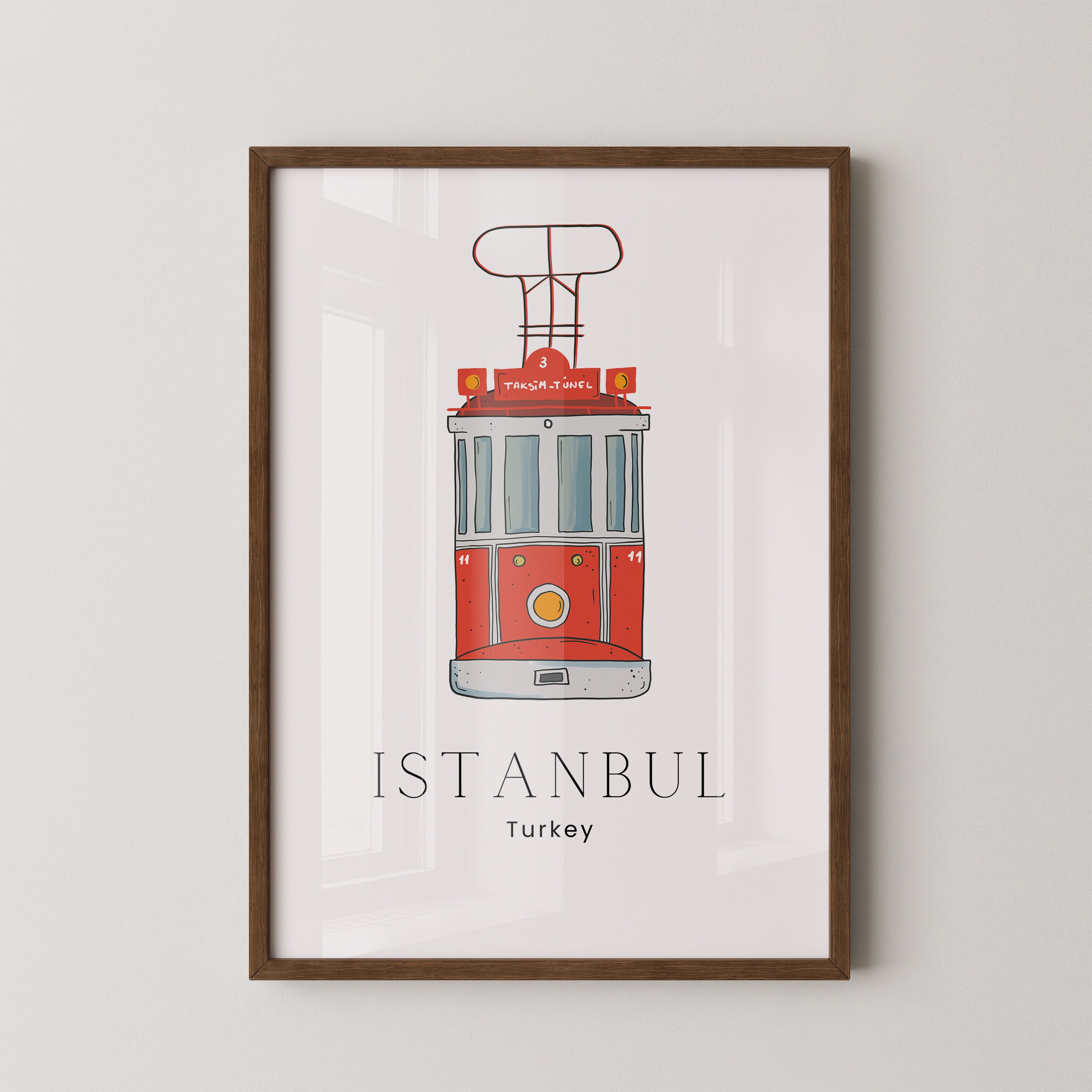 Istanbul Straßenbahn Illustration
