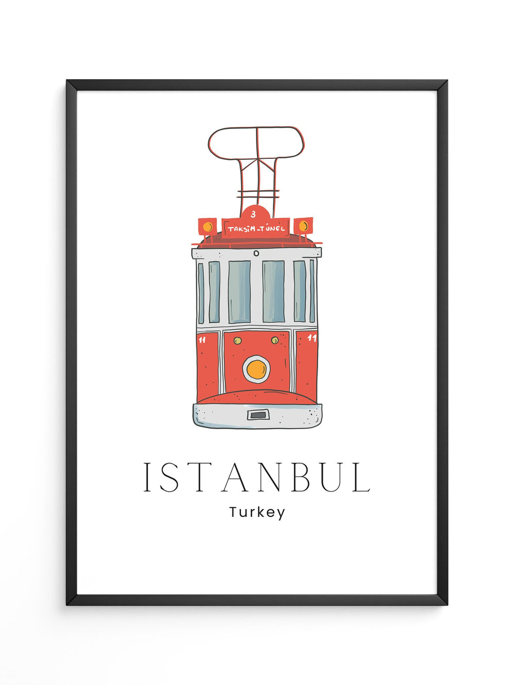 Istanbul Straßenbahn Illustration