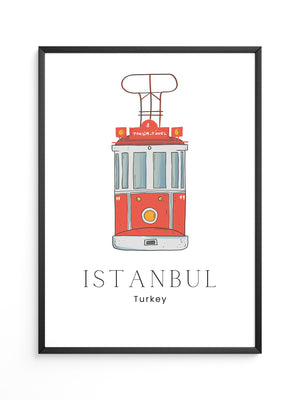 Istanbul Straßenbahn Illustration