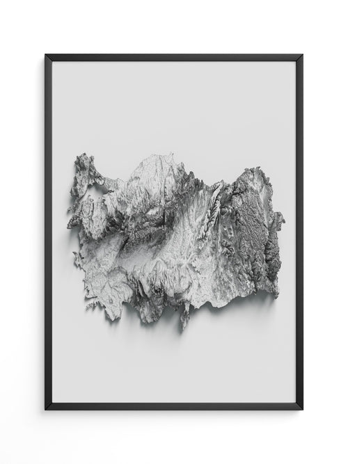 Geografie 3D Schwarz Weiß