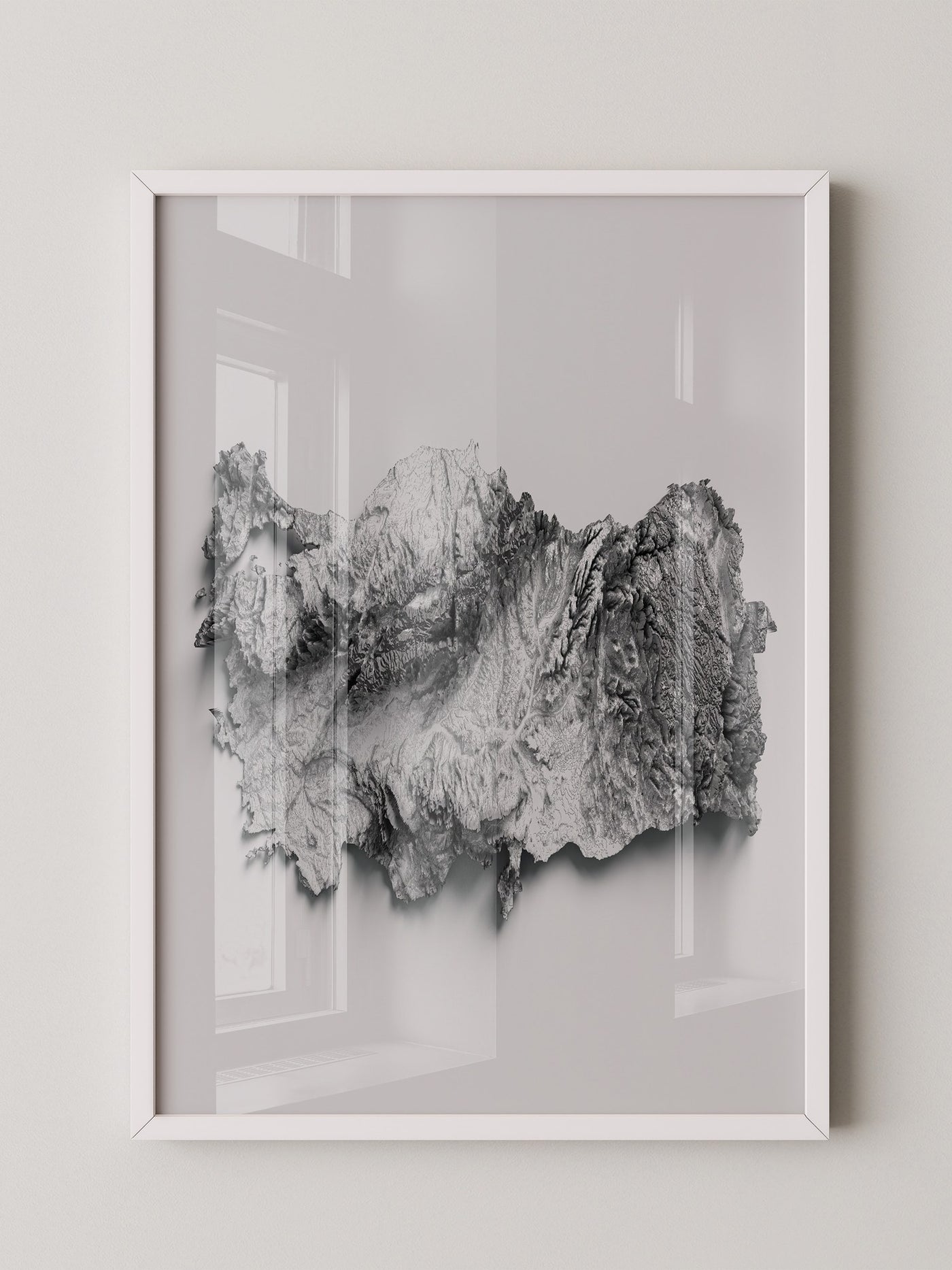 Geografie 3D Schwarz Weiß
