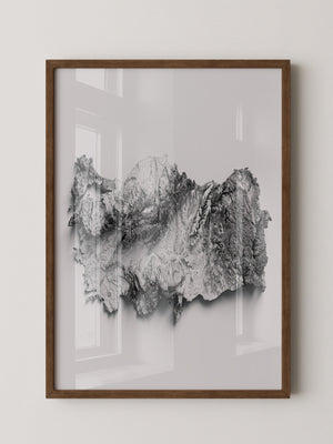 Geografie 3D Schwarz Weiß