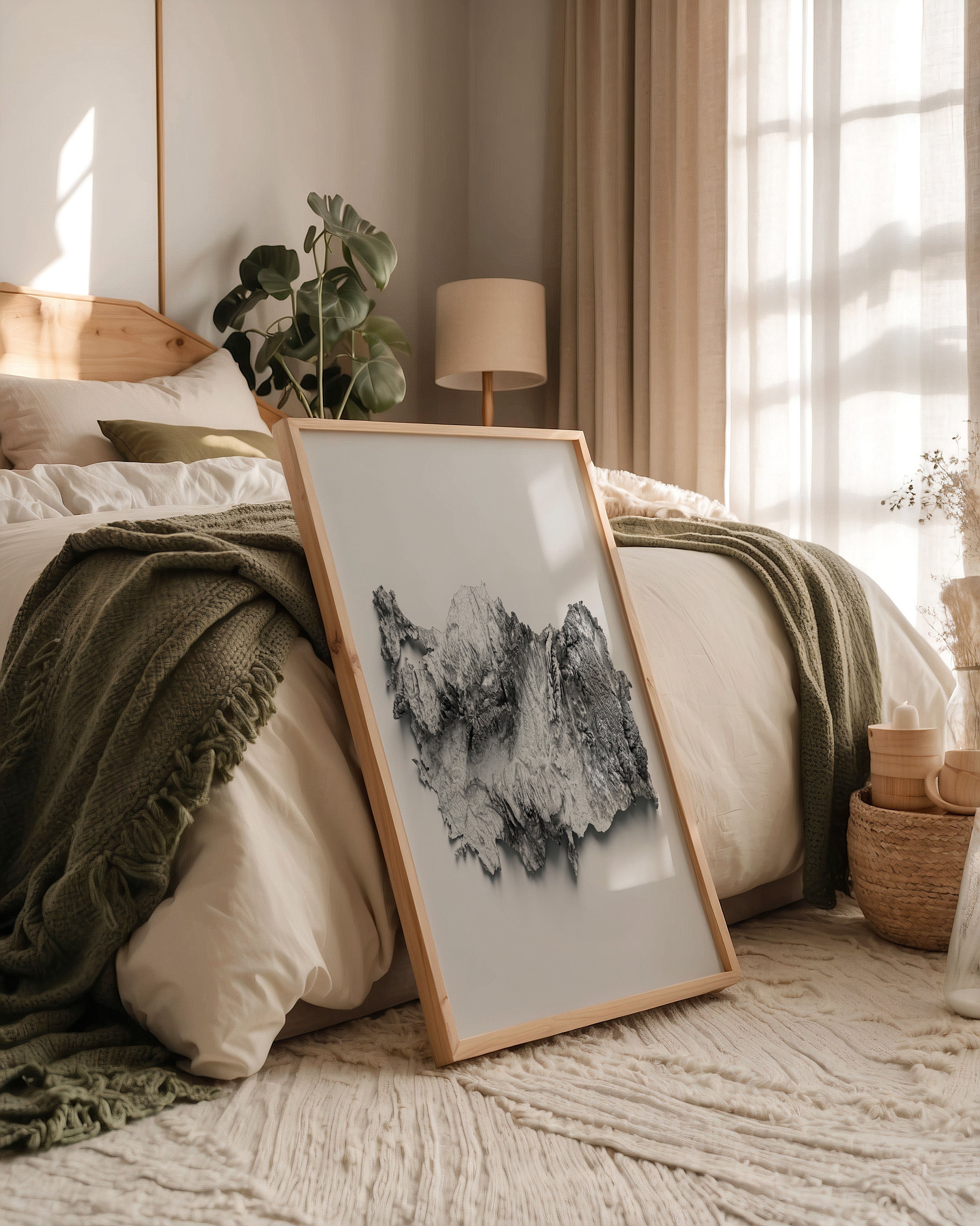 Geografie 3D Schwarz Weiß