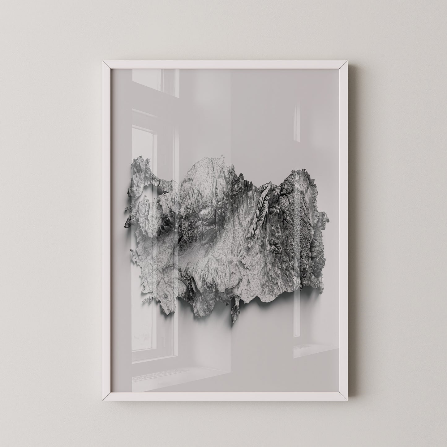 Geografie 3D Schwarz Weiß