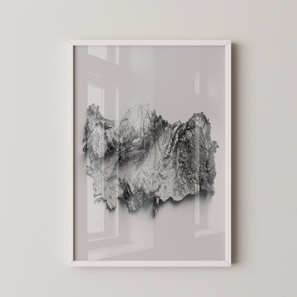 Geografie 3D Schwarz Weiß