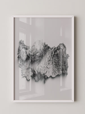 Geografie 3D Schwarz Weiß