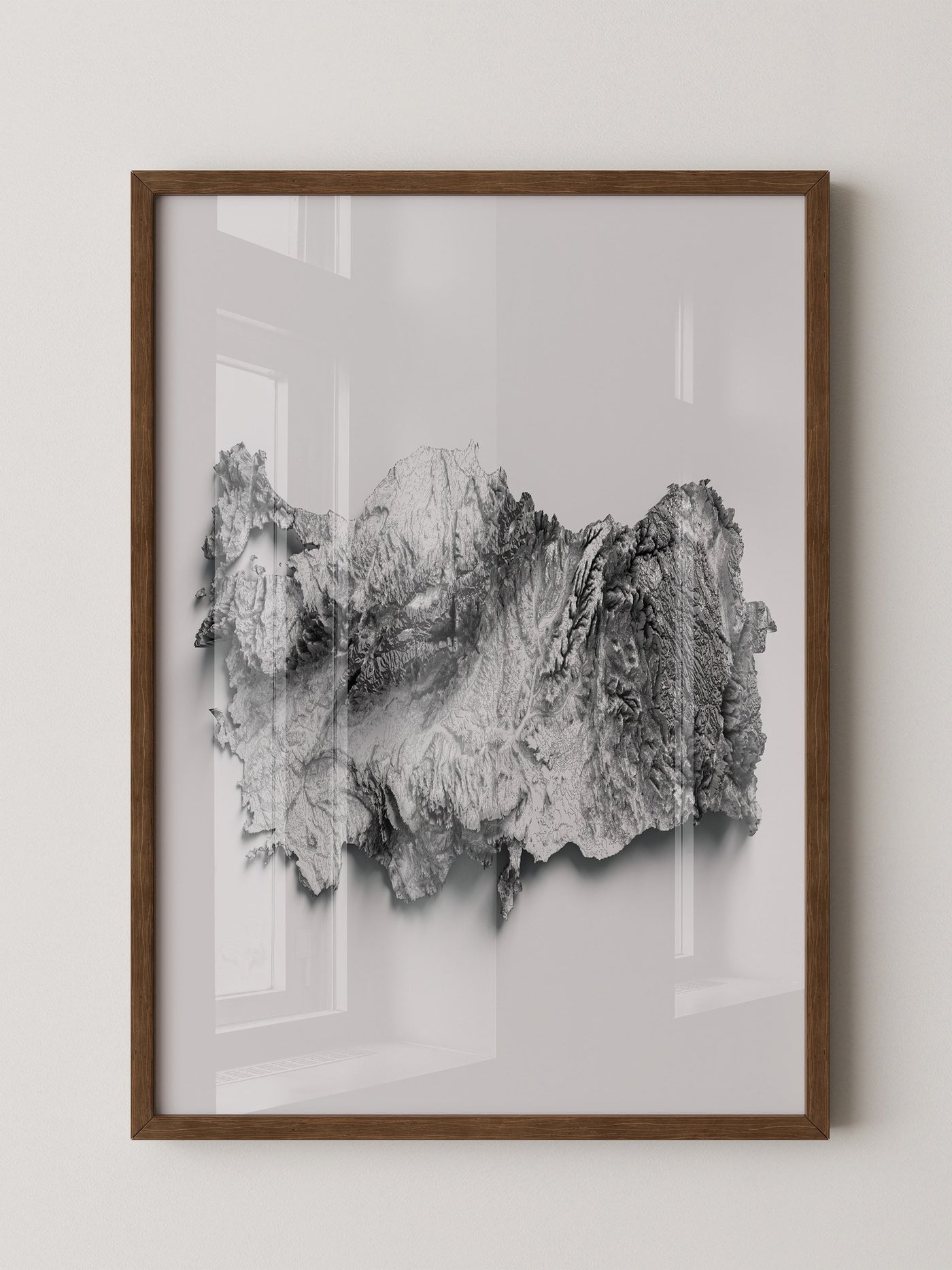 Geografie 3D Schwarz Weiß