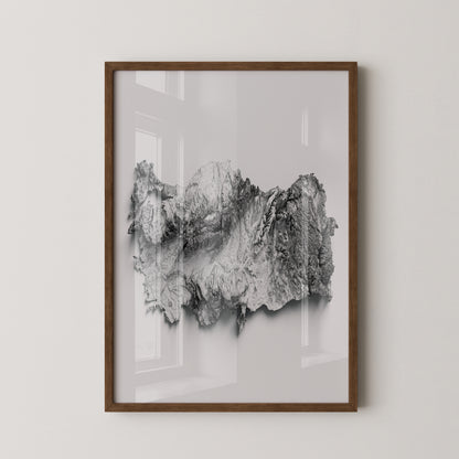 Geografie 3D Schwarz Weiß