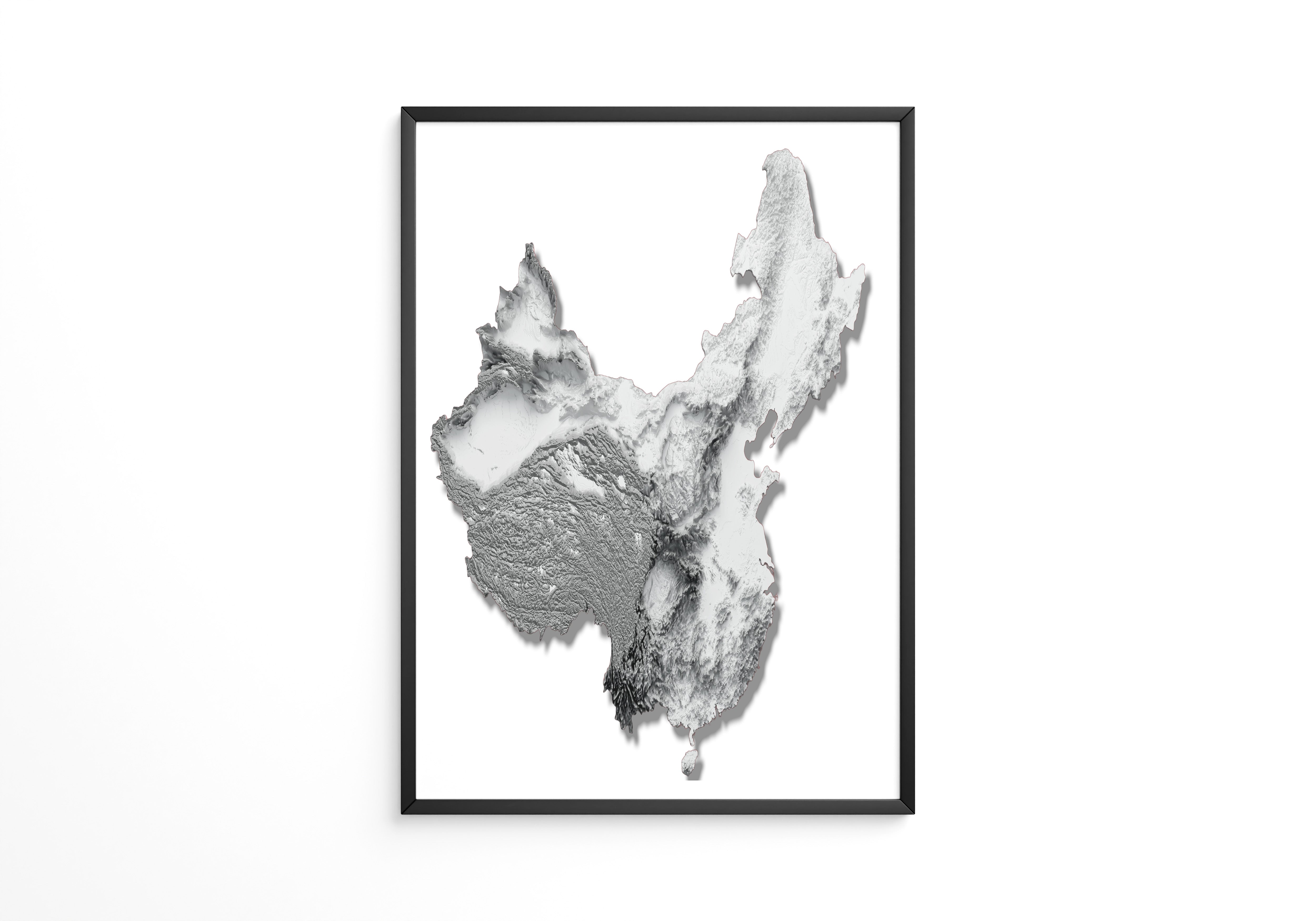 China Gebirge Relief Schatten