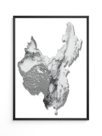 China Gebirge Relief Schatten