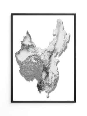 China Gebirge Relief Schatten